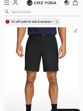 CRZ YOGA Men’s Black All Day Comfy NWOT
